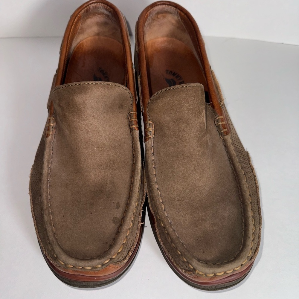 TOMMY BAHAMA Mens Casual Dress Shoes oliveTB-267 Leather Driver Loafer 10.5